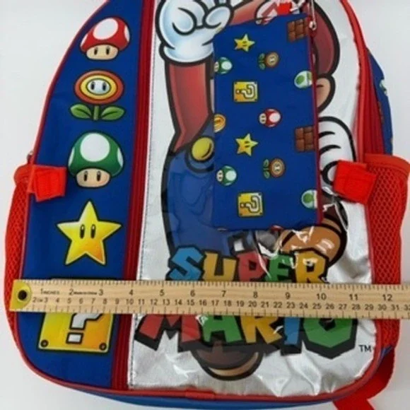 NWT Nintendo Super Mario Backpack Lunch Bag Pencil Case Set Character School - Picture 16 of 16